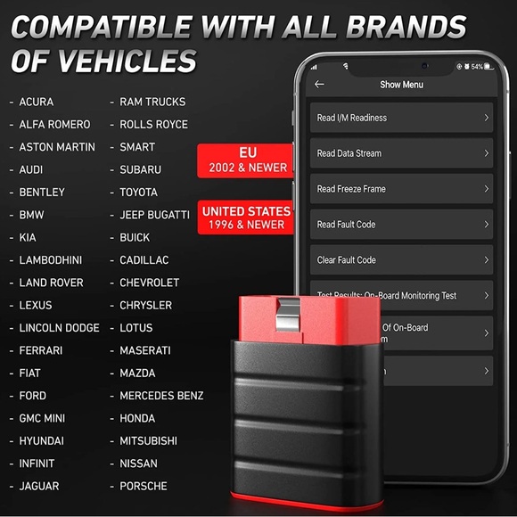 THINKDRIVER OBD II Bluetooth Check Engine Code Vehicle Diagnostic Tool - Picture 5 of 10